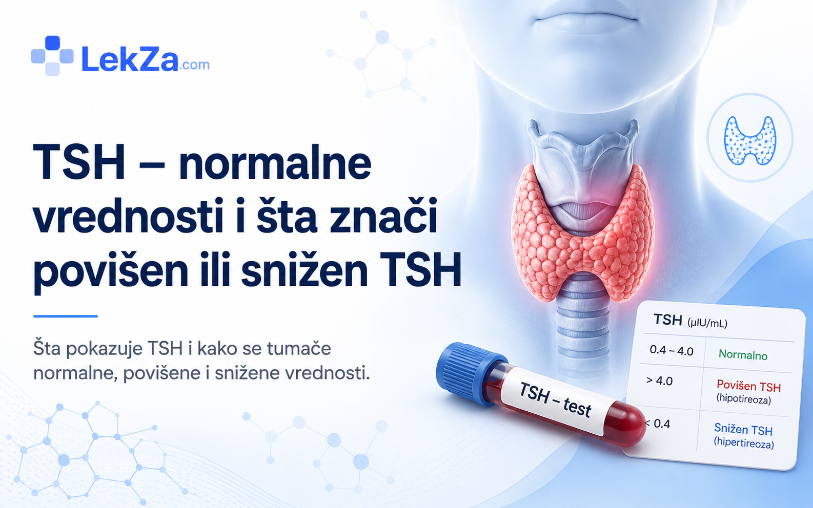 TSH – normalne vrednosti i šta znači povišen ili snižen TSH TSH – normalne vrednosti i šta znači povišen ili snižen TSH